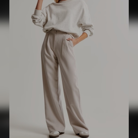 Abercrombie & Fitch Pants - Abercrombie & Fitch Beige Wide Leg High Rise Pants